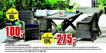 Aanbiedingen Oppsal tafel + kivik fauteuils - Jutlandia - Geldig van 21/07/2014 tot 03/08/2014 bij Jysk