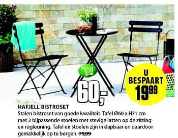 Aanbiedingen Hafjell bistroset - Huismerk - Jysk - Geldig van 21/07/2014 tot 03/08/2014 bij Jysk