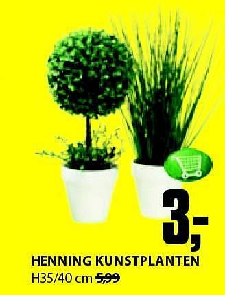 Aanbiedingen Henning kunstplanten - Huismerk - Jysk - Geldig van 21/07/2014 tot 03/08/2014 bij Jysk
