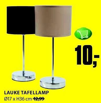 Aanbiedingen Lauke tafellamp - Huismerk - Jysk - Geldig van 21/07/2014 tot 03/08/2014 bij Jysk