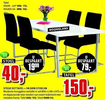 Aanbiedingen Stege eettafel + skjern stoelen - Huismerk - Jysk - Geldig van 21/07/2014 tot 03/08/2014 bij Jysk