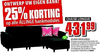 Aanbiedingen Allinge chaise longue - Huismerk - Jysk - Geldig van 21/07/2014 tot 03/08/2014 bij Jysk