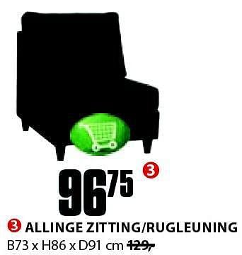 Aanbiedingen Allinge zitting-rugleuning - Huismerk - Jysk - Geldig van 21/07/2014 tot 03/08/2014 bij Jysk