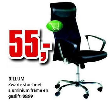 Aanbiedingen Billum zwarte stoel met aluminium frame en gaslift - Huismerk - Jysk - Geldig van 21/07/2014 tot 03/08/2014 bij Jysk