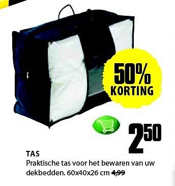 Aanbiedingen Tas praktische tas voor het bewaren van uw dekbedden - Huismerk - Jysk - Geldig van 21/07/2014 tot 03/08/2014 bij Jysk