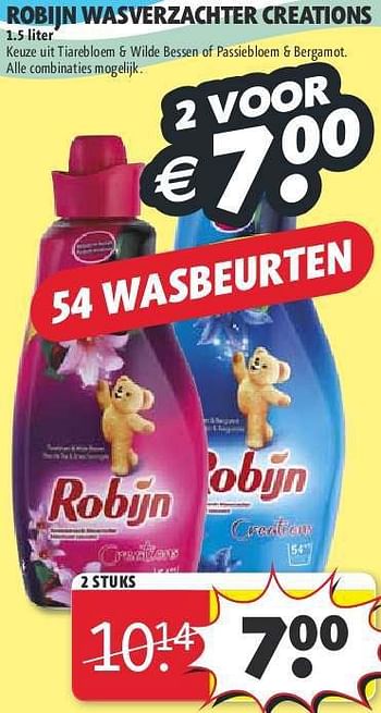 Aanbiedingen Robijn wasverzachter creations - Robijn - Geldig van 22/07/2014 tot 03/08/2014 bij Kruidvat