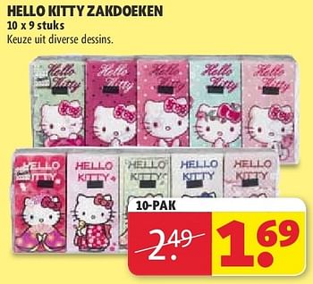 Aanbiedingen Hellokitty zakdoeken - Hello kitty - Geldig van 22/07/2014 tot 03/08/2014 bij Kruidvat