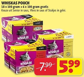 Aanbiedingen Whiskas pouch - Whiskas - Geldig van 22/07/2014 tot 03/08/2014 bij Kruidvat