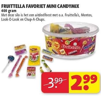 Aanbiedingen Fruittella favoriet mini candymix - Fruittella - Geldig van 22/07/2014 tot 03/08/2014 bij Kruidvat