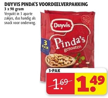 Aanbiedingen Duyvis pinda`s voordeelverpakking - Duyvis - Geldig van 22/07/2014 tot 03/08/2014 bij Kruidvat