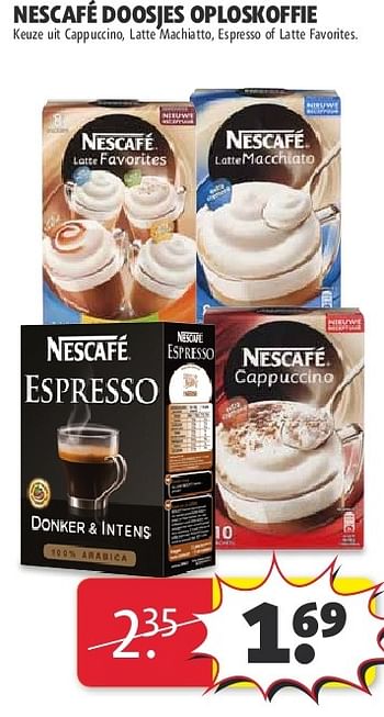 Aanbiedingen Nescafé doosjes oploskoffie - Nescafe - Geldig van 22/07/2014 tot 03/08/2014 bij Kruidvat