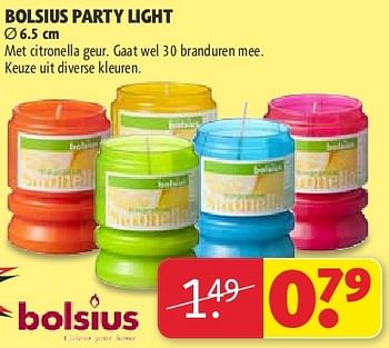 Aanbiedingen Bolsiusparty light - Bolsius - Geldig van 22/07/2014 tot 03/08/2014 bij Kruidvat
