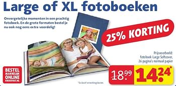 Aanbiedingen Large of xl fotoboeken - Huismerk - Kruidvat - Geldig van 22/07/2014 tot 03/08/2014 bij Kruidvat