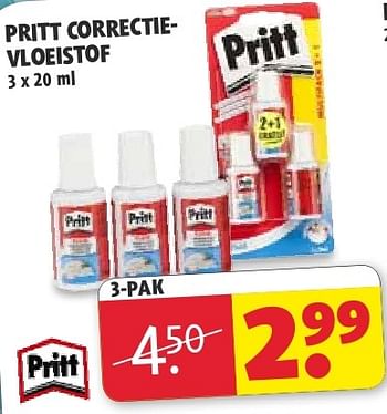 Aanbiedingen Pritt correctie - vloeistof - Pritt - Geldig van 22/07/2014 tot 03/08/2014 bij Kruidvat