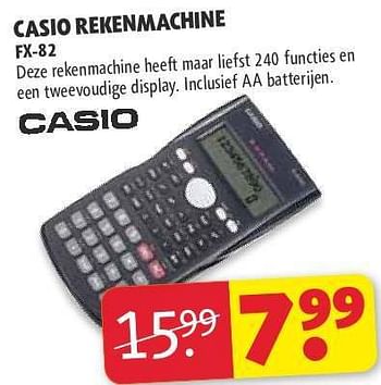 Aanbiedingen Casio rekenmachine fx-82 - Casio - Geldig van 22/07/2014 tot 03/08/2014 bij Kruidvat