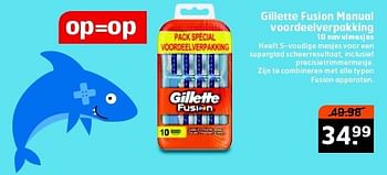 Aanbiedingen Gillette fusion manual voordeelverpakking - Gillette - Geldig van 22/07/2014 tot 27/07/2014 bij Trekpleister