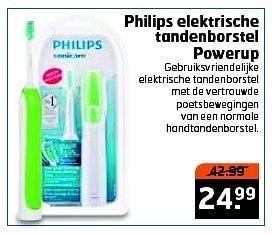 Aanbiedingen Philips elektrische tandenborstel powerup - Philips - Geldig van 22/07/2014 tot 27/07/2014 bij Trekpleister