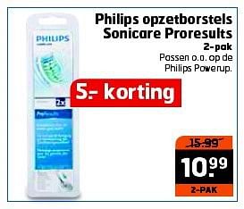 Aanbiedingen Philips opzetborstels sonicare proresults - Philips - Geldig van 22/07/2014 tot 27/07/2014 bij Trekpleister