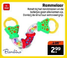 Aanbiedingen Rammelaar - Bambino - Geldig van 22/07/2014 tot 27/07/2014 bij Trekpleister