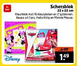 Aanbiedingen Schetsblok - Disney - Geldig van 22/07/2014 tot 27/07/2014 bij Trekpleister