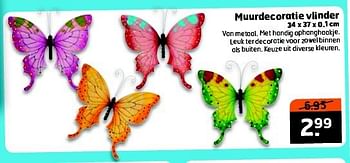 Aanbiedingen Muurdecoratie vlinder - Huismerk - Trekpleister - Geldig van 22/07/2014 tot 27/07/2014 bij Trekpleister