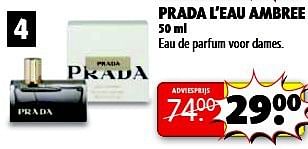 Aanbiedingen Prada l`eau ambree - Prada - Geldig van 22/07/2014 tot 03/08/2014 bij Kruidvat