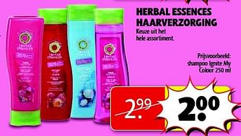 Aanbiedingen Shampoo ignite my colour - Herbal Essences - Geldig van 22/07/2014 tot 03/08/2014 bij Kruidvat