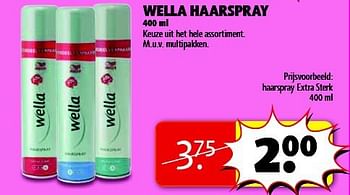 Aanbiedingen Haarspray extra sterk - Wella - Geldig van 22/07/2014 tot 03/08/2014 bij Kruidvat