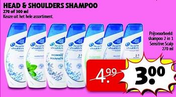 Aanbiedingen Shampoo 2 in 1 sensitive scalp - Head &amp; Shoulders - Geldig van 22/07/2014 tot 03/08/2014 bij Kruidvat