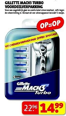 Aanbiedingen Gillette mach3 turbo voordeelverpakking - Gillette - Geldig van 22/07/2014 tot 03/08/2014 bij Kruidvat