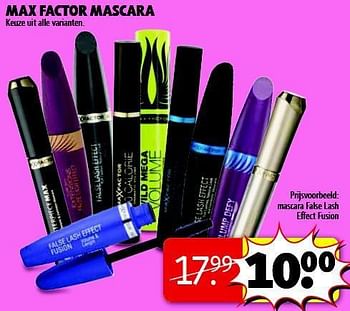 Aanbiedingen Mascara false lash effect fusion - Max Factor - Geldig van 22/07/2014 tot 03/08/2014 bij Kruidvat
