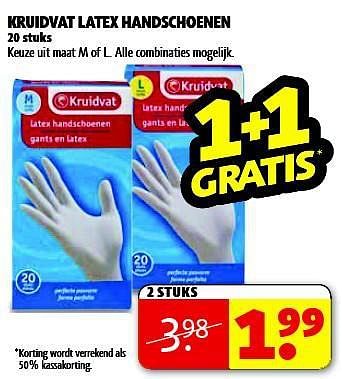 Aanbiedingen Kruidvat latex handschoenen - Huismerk - Kruidvat - Geldig van 22/07/2014 tot 03/08/2014 bij Kruidvat
