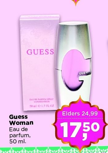 Aanbiedingen Guess woman eau de parfum - Guess - Geldig van 22/07/2014 tot 28/07/2014 bij Dirx Drogisterijen