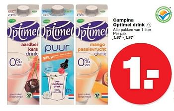 Aanbiedingen Campina optimel drink - Campina - Geldig van 23/07/2014 tot 29/07/2014 bij Hoogvliet