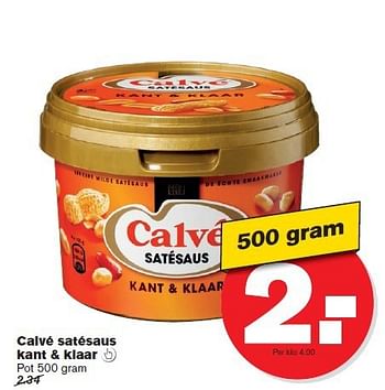 Aanbiedingen Calvé satésaus kant + klaar - Calve - Geldig van 23/07/2014 tot 29/07/2014 bij Hoogvliet