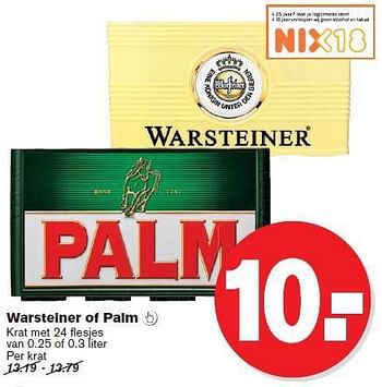 Aanbiedingen Warsteiner of palm - Palm - Geldig van 23/07/2014 tot 29/07/2014 bij Hoogvliet