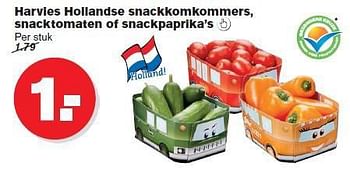 Aanbiedingen Harvies hollandse snackkomkommers - Huismerk - Hoogvliet - Geldig van 23/07/2014 tot 29/07/2014 bij Hoogvliet