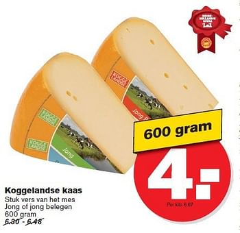 Aanbiedingen Koggelandse kaas - Huismerk - Hoogvliet - Geldig van 23/07/2014 tot 29/07/2014 bij Hoogvliet