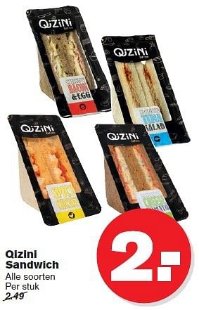 Aanbiedingen Qizini sandwich - Qizini - Geldig van 23/07/2014 tot 29/07/2014 bij Hoogvliet