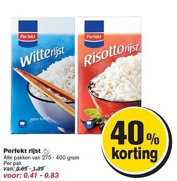 Aanbiedingen Perfekt rijst - Perfekt - Geldig van 23/07/2014 tot 29/07/2014 bij Hoogvliet