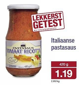 Aanbiedingen Italiaanse pastasaus - Huismerk - Aldi - Geldig van 23/07/2014 tot 29/07/2014 bij Aldi