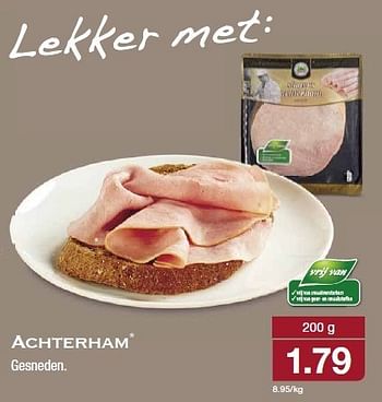 Aanbiedingen Achterham gesneden - Huismerk - Aldi - Geldig van 23/07/2014 tot 29/07/2014 bij Aldi