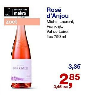 Aanbiedingen Rosé d`anjou michel laurent, frankrijk, val de loire - Rosé wijnen - Geldig van 23/07/2014 tot 05/08/2014 bij Makro