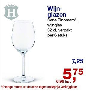 Aanbiedingen Wijnglazen serie pinomaro - H-line - Geldig van 23/07/2014 tot 05/08/2014 bij Makro