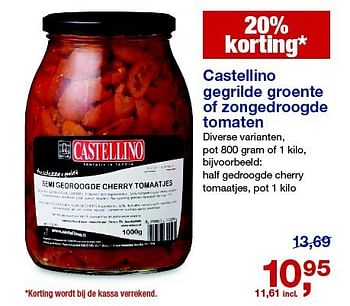 Aanbiedingen Castellino gegrilde groente of zon gedroogde tomaten - Castellino - Geldig van 23/07/2014 tot 05/08/2014 bij Makro