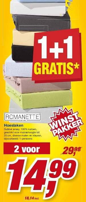 Aanbiedingen Hoeslaken - Romanette - Geldig van 23/07/2014 tot 05/08/2014 bij Makro