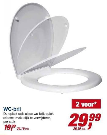 Aanbiedingen Wc-bril duroplast soft-close wc-bril - Huismerk - Makro - Geldig van 23/07/2014 tot 05/08/2014 bij Makro