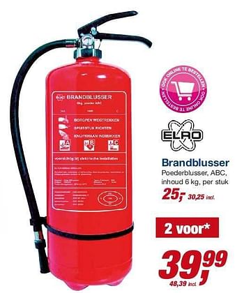 Aanbiedingen Brandblusser - Elro - Geldig van 23/07/2014 tot 05/08/2014 bij Makro