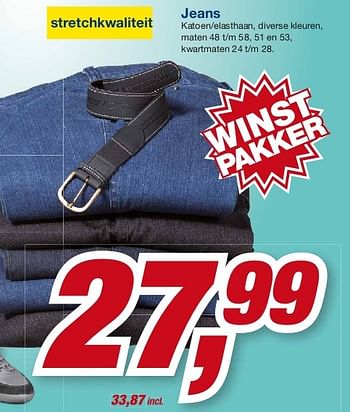 Aanbiedingen Jeans katoen-elasthaan, diverse kleuren - Mainstream - Geldig van 23/07/2014 tot 05/08/2014 bij Makro