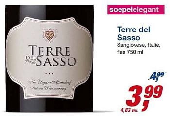 Aanbiedingen Terre del sasso sangiovese, italië - Rode wijnen - Geldig van 23/07/2014 tot 05/08/2014 bij Makro